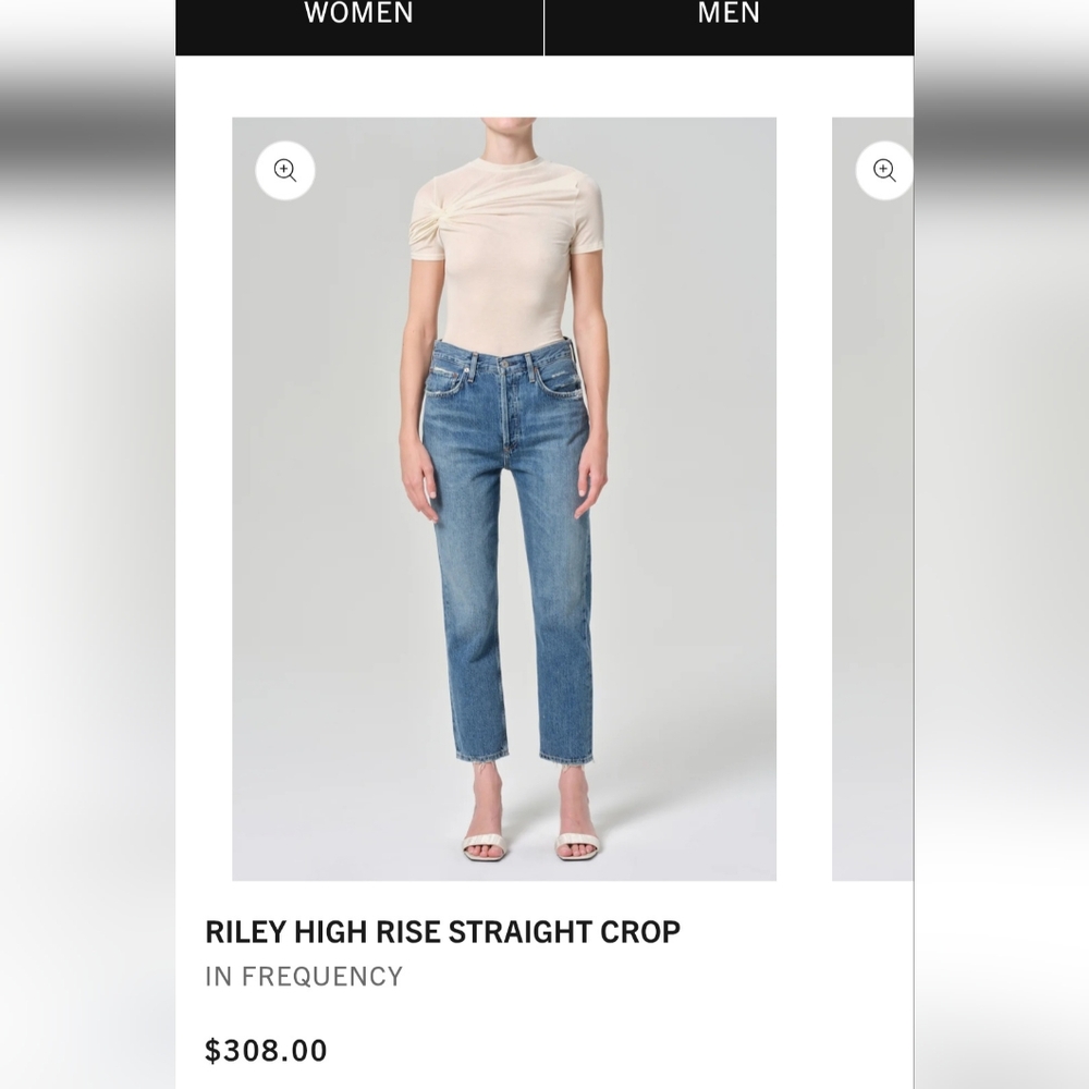 Agolde Cropped Straight-Leg Jeans in Light Blue Denim - Picture 10 of 11